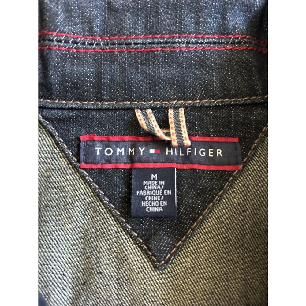 Tommy Hilfiger Dark Wash Denim Jacket Tailored Fit Medium Women’s - Picture 5 of 14